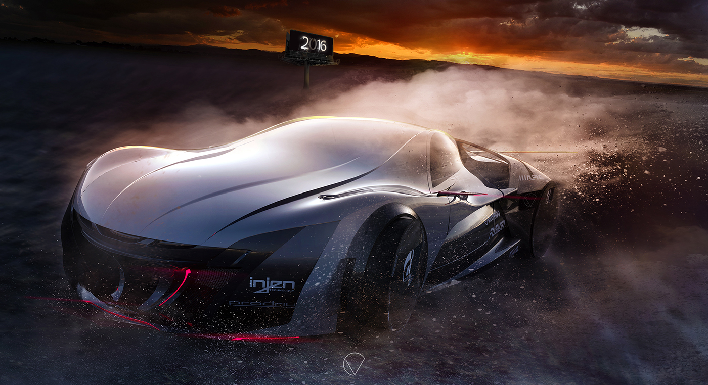 automotive   futuristic industrial design car design rendering digital artwork Racing 3D