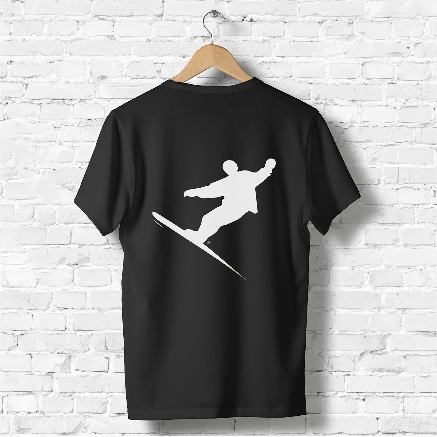 black and white graphic design  graphic tee Snowboarder T-Shirt Design