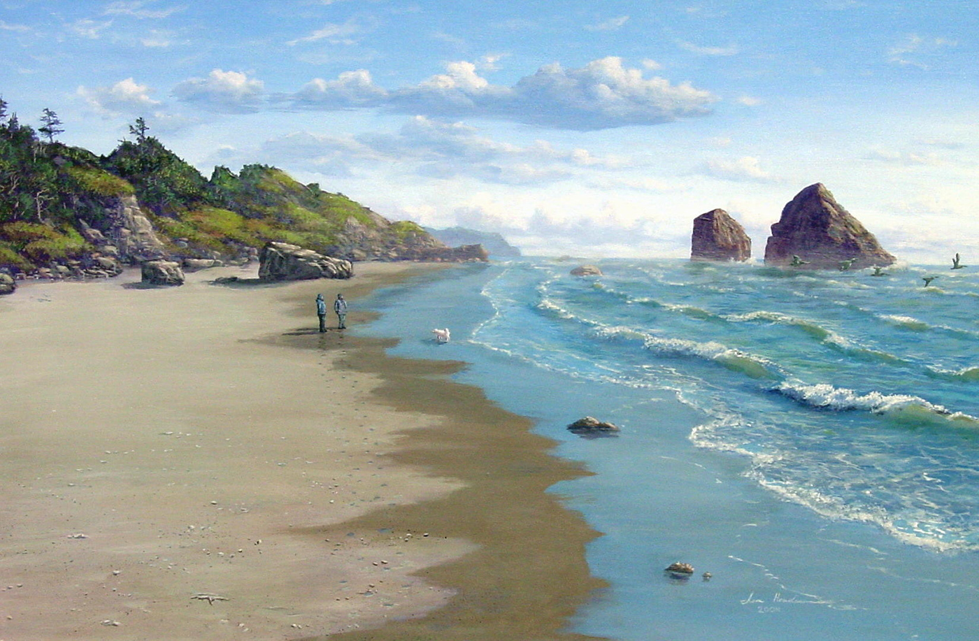 beach Coast Ocean painting   waves