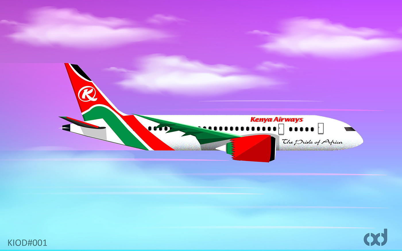 Took up a personal challenge to illustrate Kenya for the rest of the year starting with kenya Airways