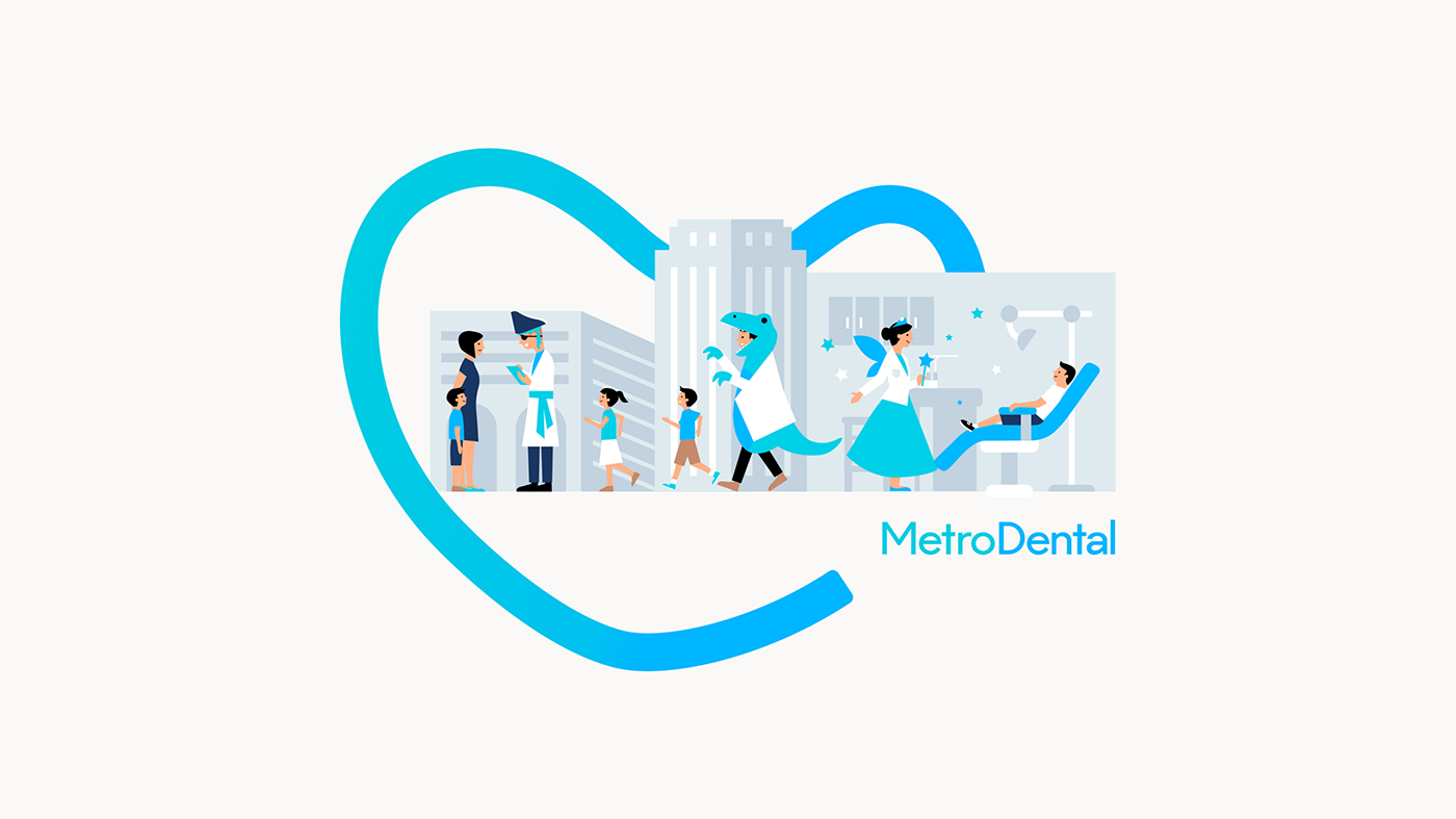 dental dentists metro teeth tooth ILLUSTRATION  branding  identity Collateral medical