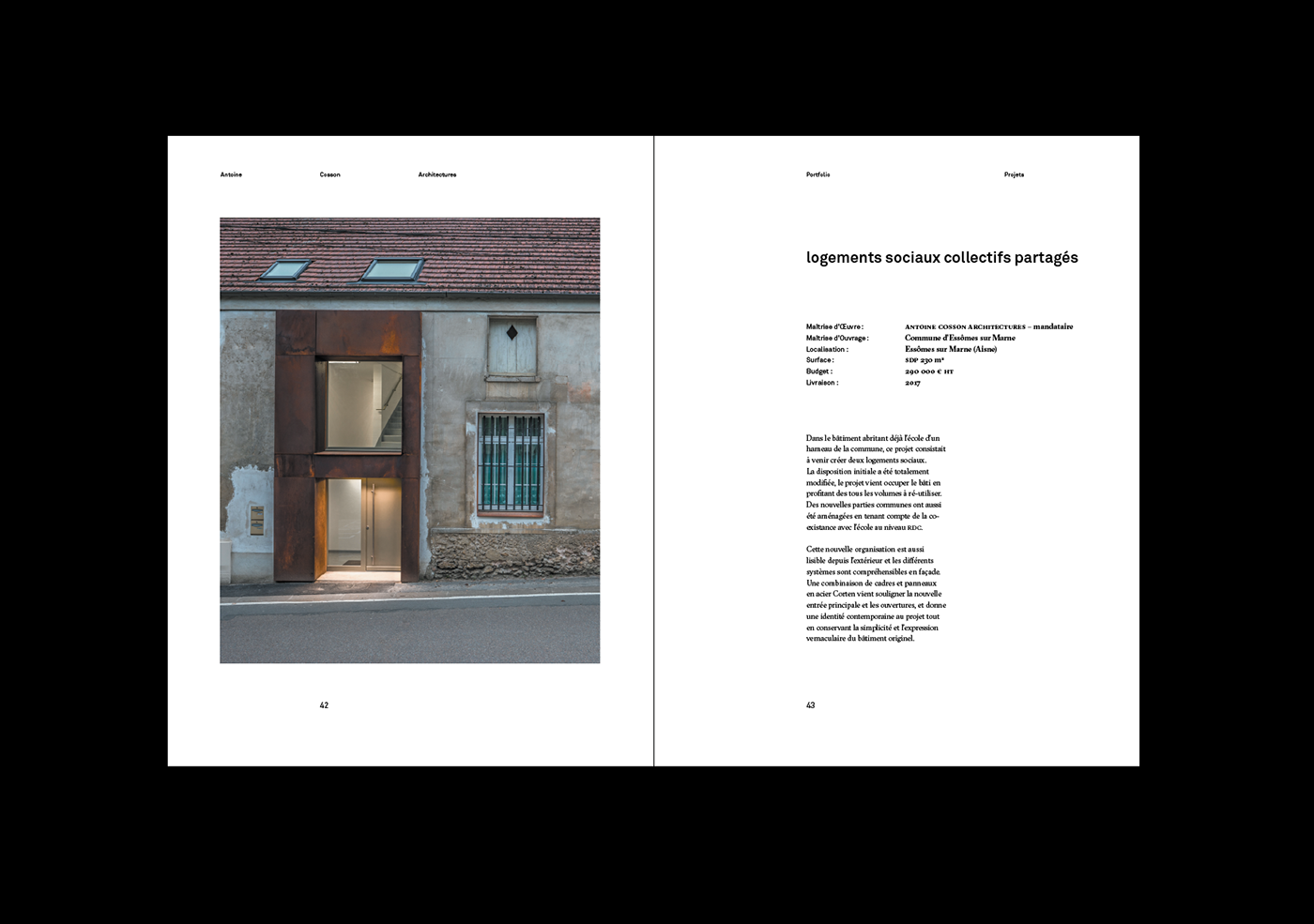 portfolio book editorial architecture architect folder minimal catalog Catalogue paper