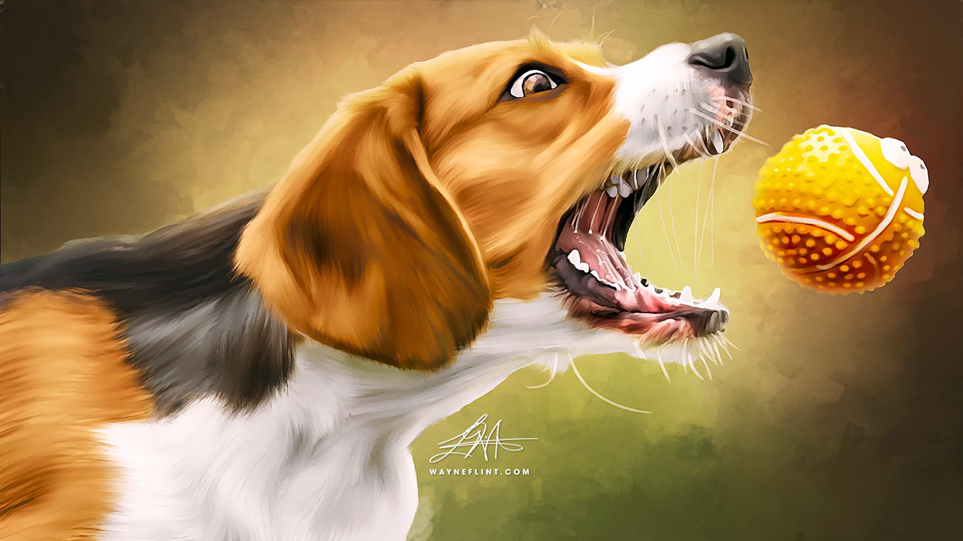 adobe illustrator artwork canvas dog fresco k9 mammal Paintings photoshop portraits prints puppy sketch gallery