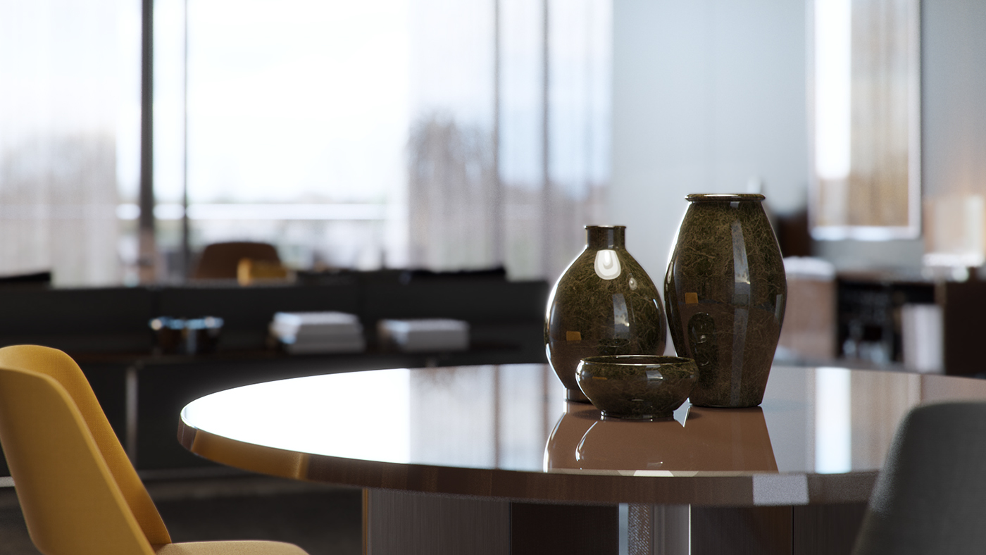 Minotti 3ds max corona renderer interior design  contemporary living room luxurious