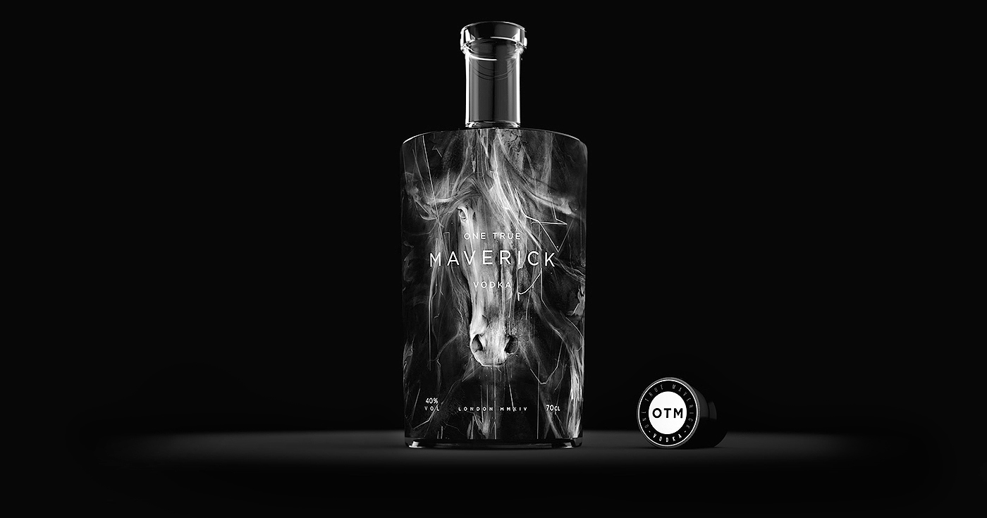 horse graphic Vodka spirit black maverick animal