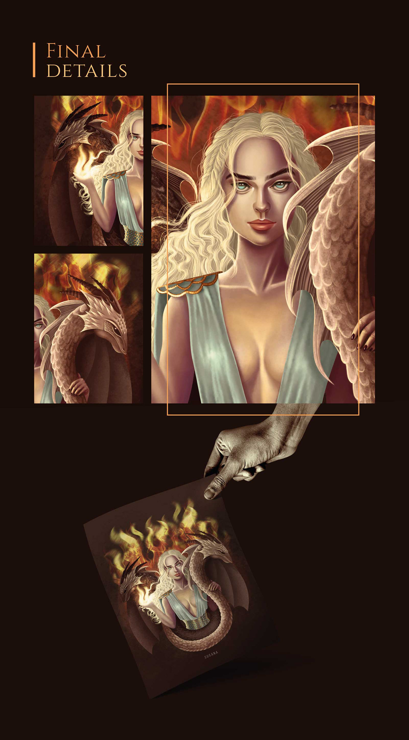 daenerys targaryen got gameofthrones ILLUSTRATION  ilustracióncolombia girlillustrations Style light draw