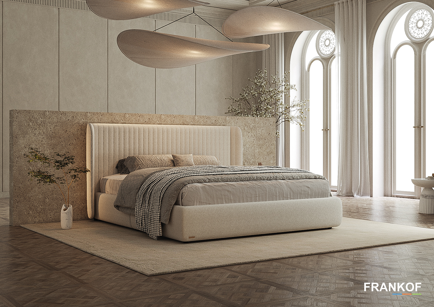 bed furniture Interior Render visualization