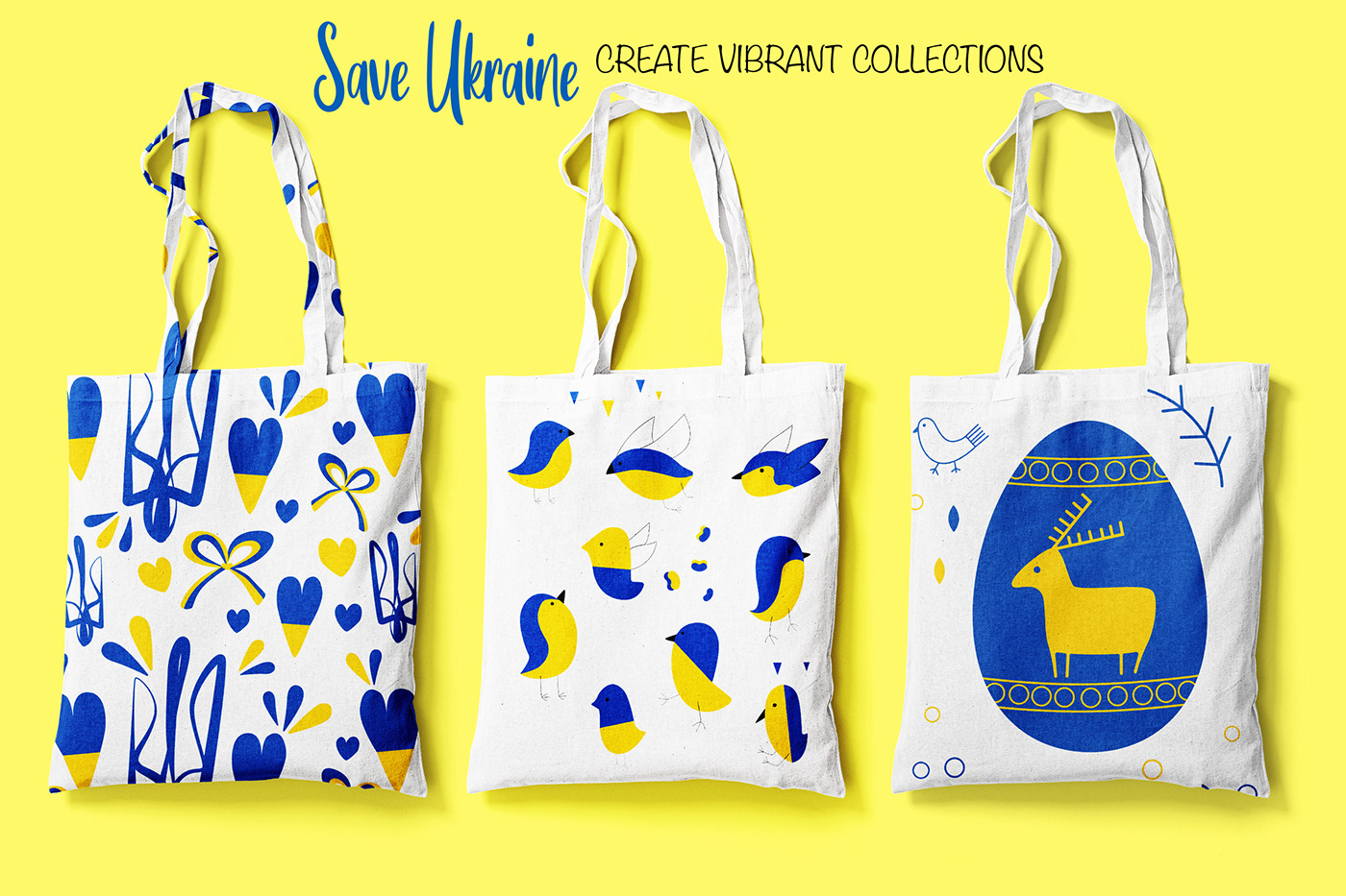 adobe illustrator clipart kids vector national symbols Save Ukraine textile Trident ukraine vector yellow and blue