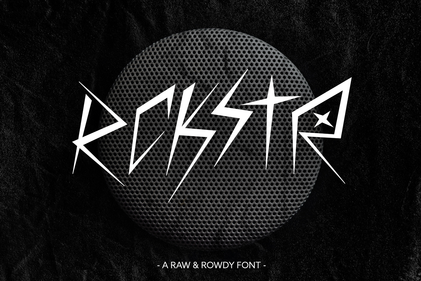 font Rockstar Typeface band electronic music punk Rock And Roll energy typography  