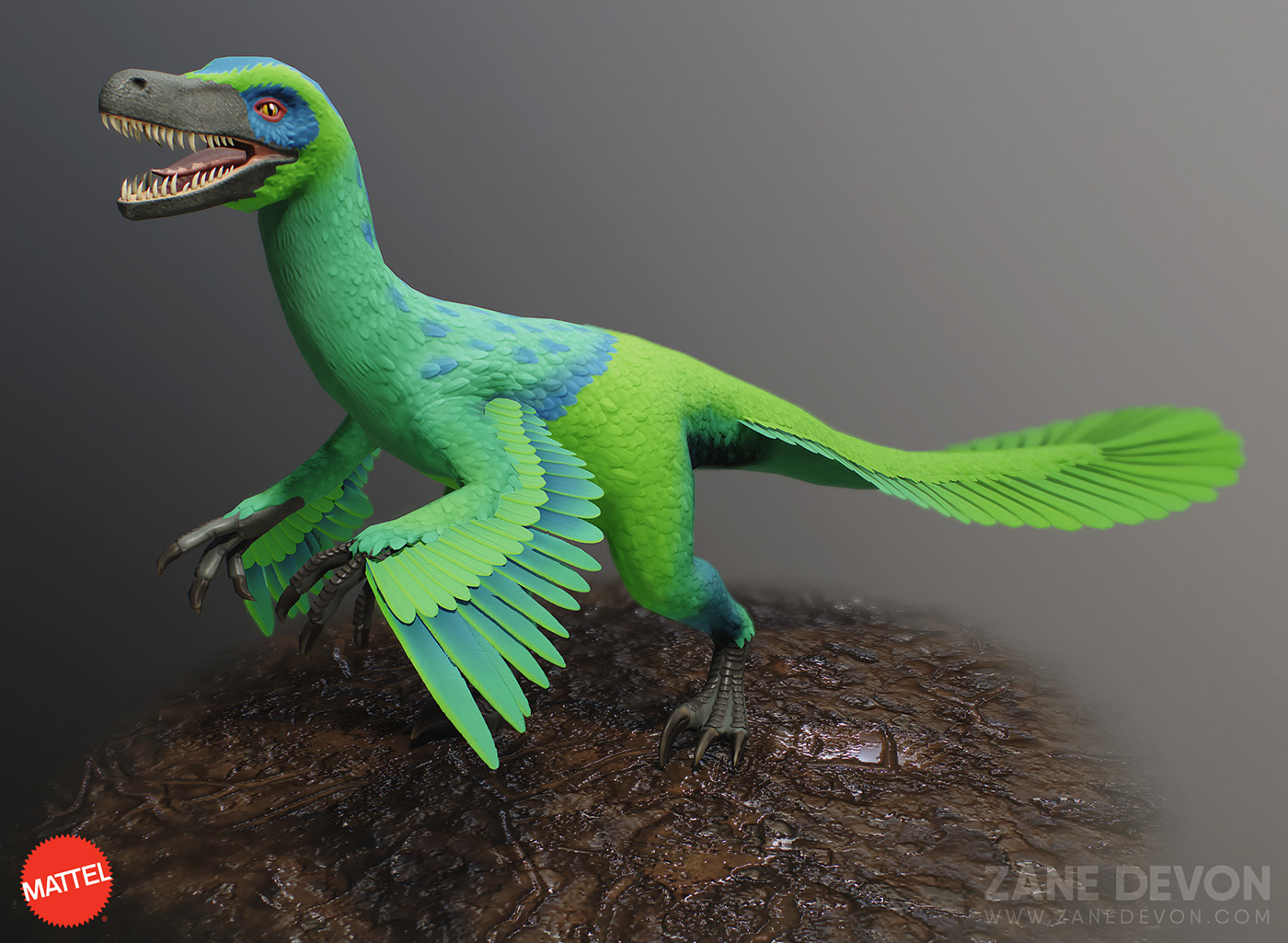 Dinosaur velociraptor view Master virtual reality 3D model Character creature