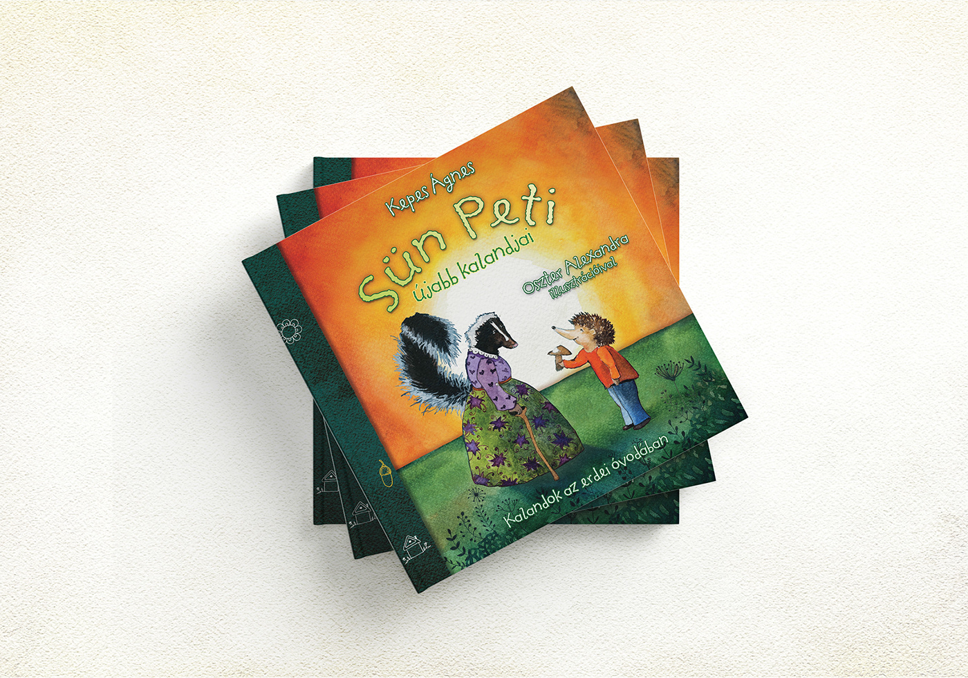 children's book cover Preschool storybook fairy tale animals hedgehogs rabbit book