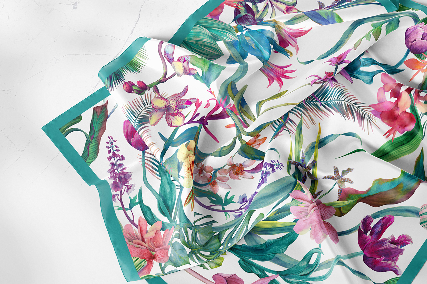 fabric Fashion  floral ILLUSTRATION  pattern pattern design  seamless surface design textile Tropical