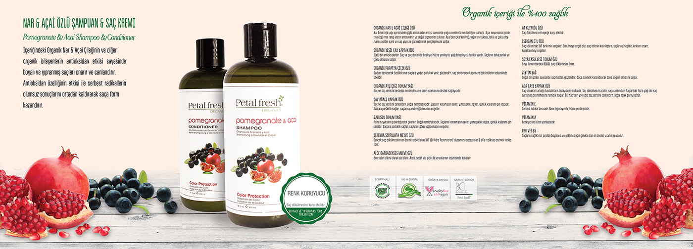 petal fresh shampoo cosmetics catalog matte product shooting organic