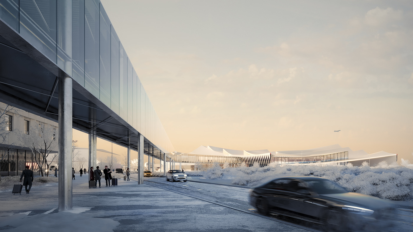 Airport design architecture Masterplan design 3ds max 3d modeling Render visualization 3D