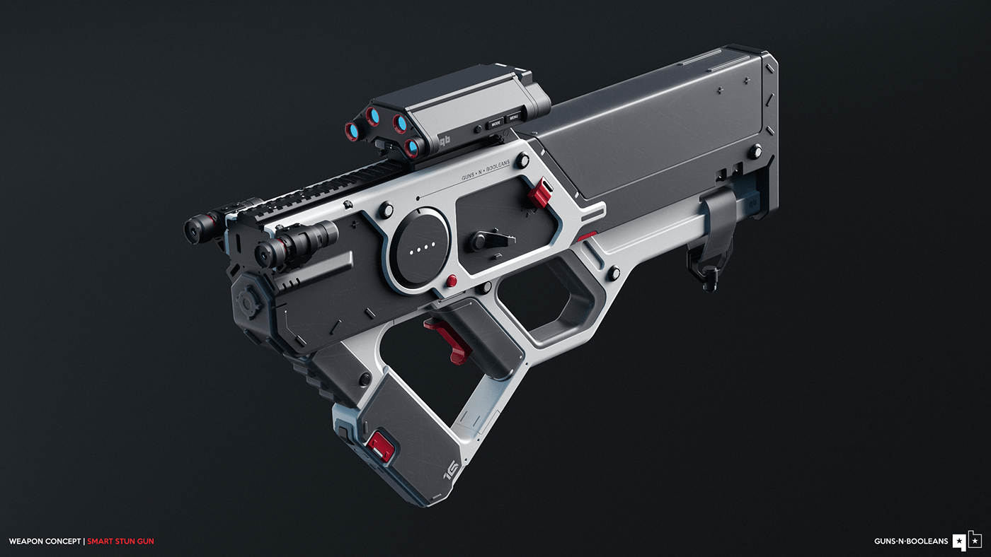 3D concept art Conceptdesign design props stungun tazer video game weapons