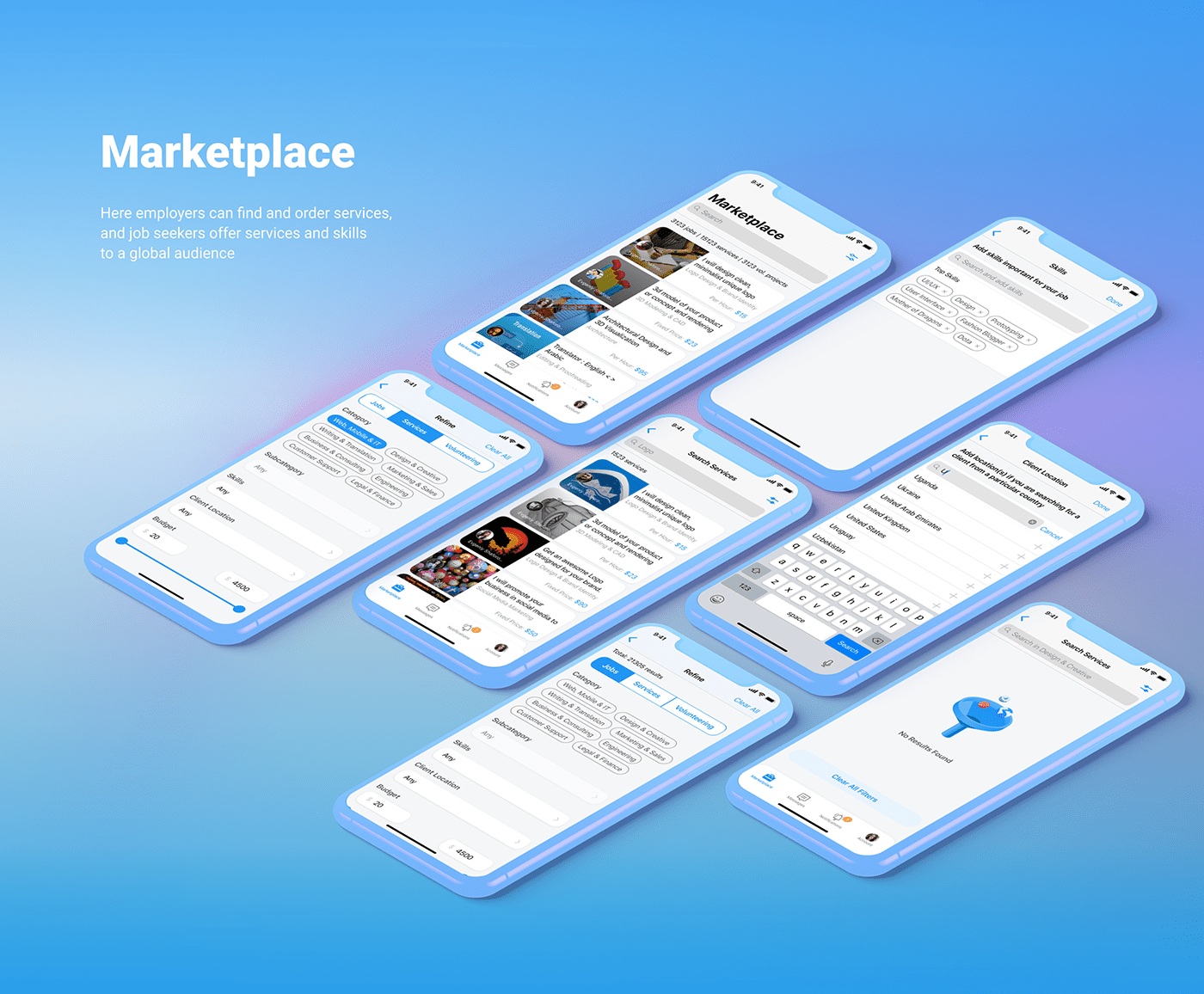 interaction ios Marketplace Mobile app service sketch UI ux Web