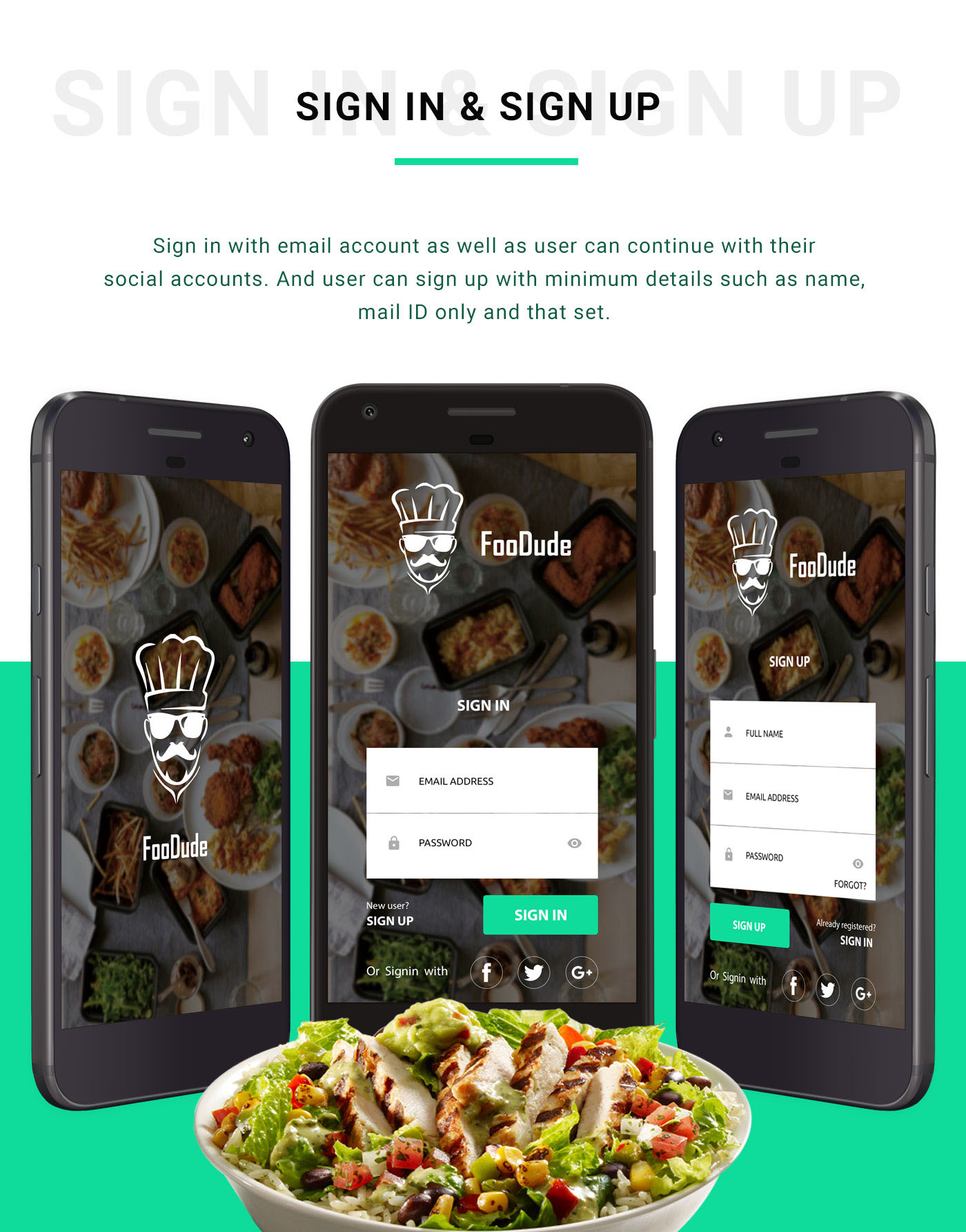 android Android App delivery ui kit flat Food 