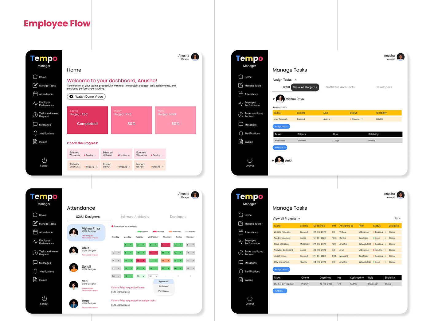Case Study dashboard Figma information architecture  prototype timesheet Timesheet Management user experience user interface userflow