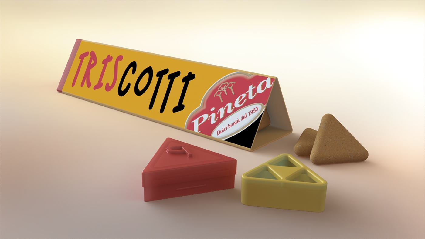 Pack biscuits design Pineta Triscotti University Decoindustrie Biscotti Triscotto recycle DIY eco winner