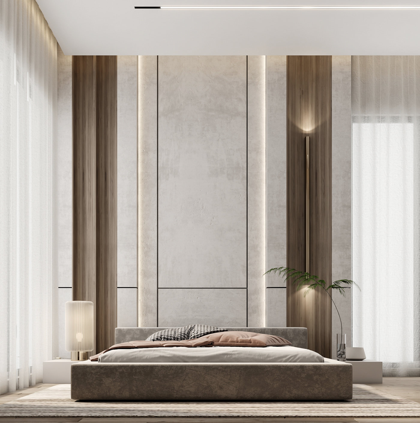 master bedroom interior design  3ds max vray visualization Render modern 3dmodeling