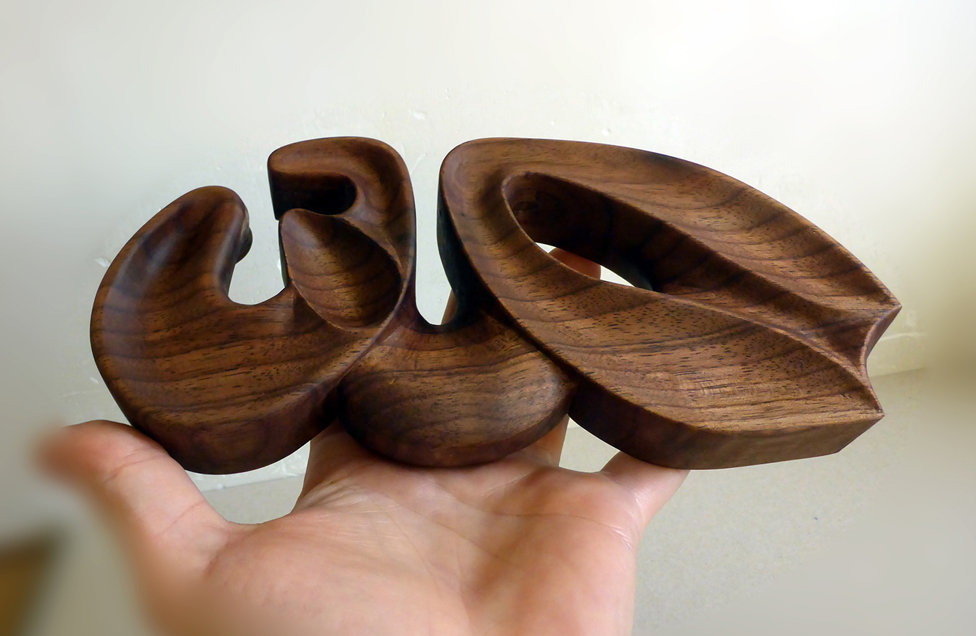 walnut wood cut woodcut oil handcraft handmade Original abstract Form