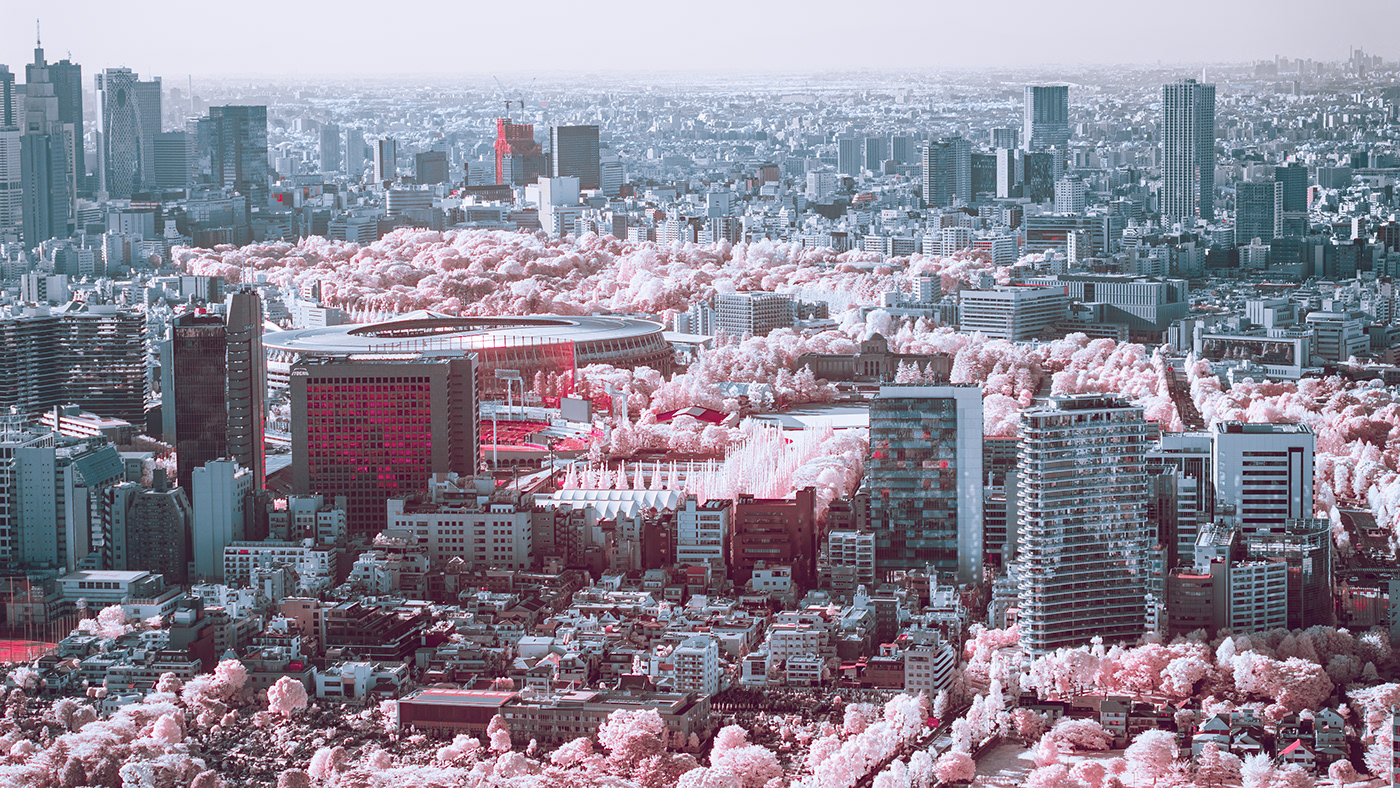 asia infrared infrared photography japan Photography  tokyo Tokyo2020 tokyotower