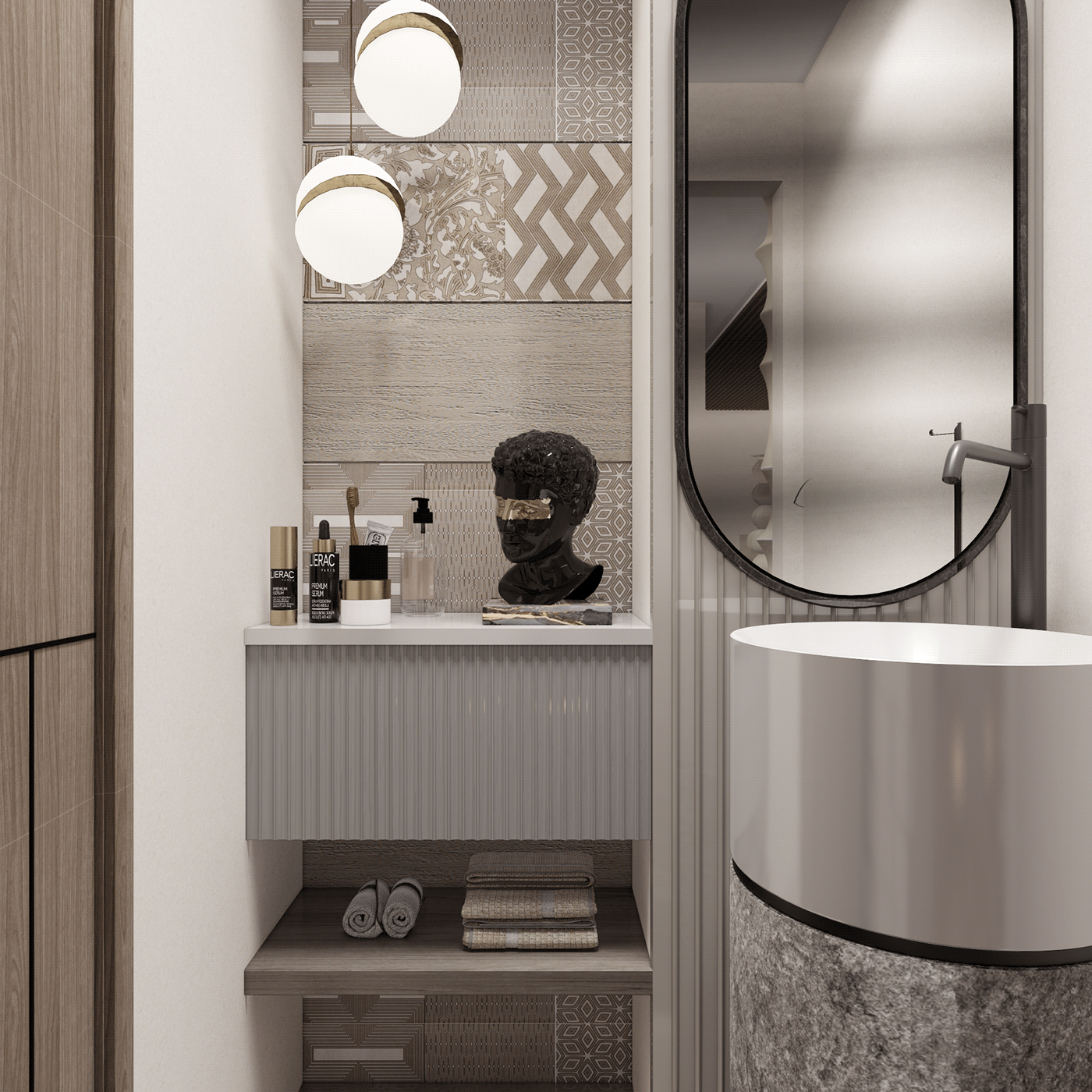 bathroom toilet washroom powder room interior design  modern design Render enscape Enscape Render