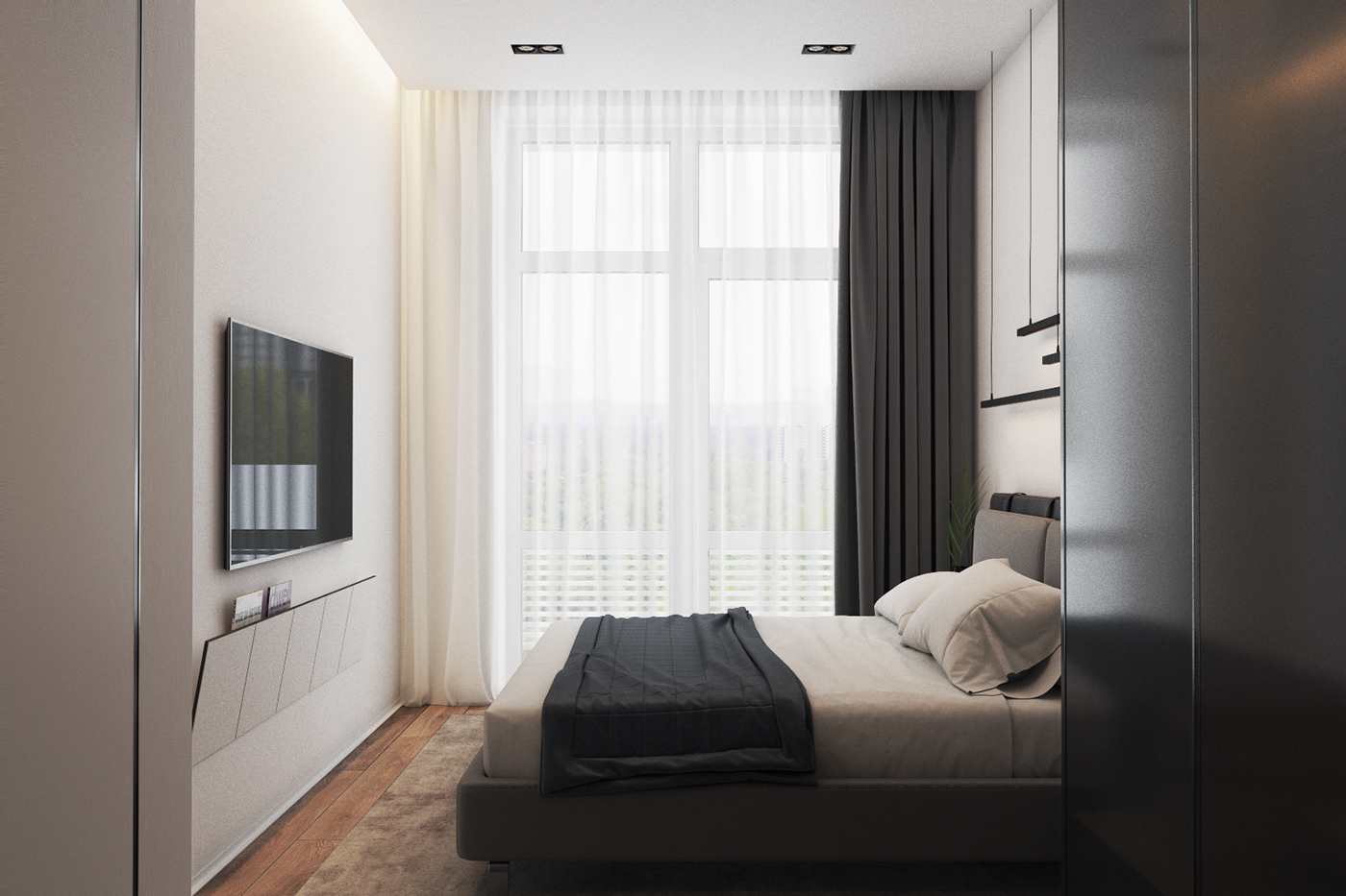 Interior design corona render  viz home Style moderm monochrom contrast