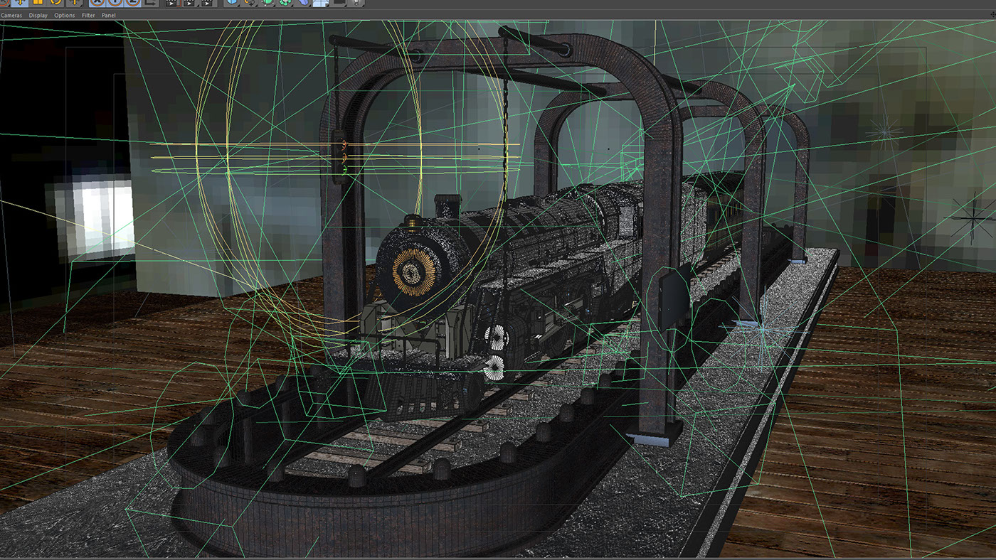 motion graphics   cinema 4d 3d animation  lighting  texturing  Rendering  Sound  train  LOCOMOTIVE