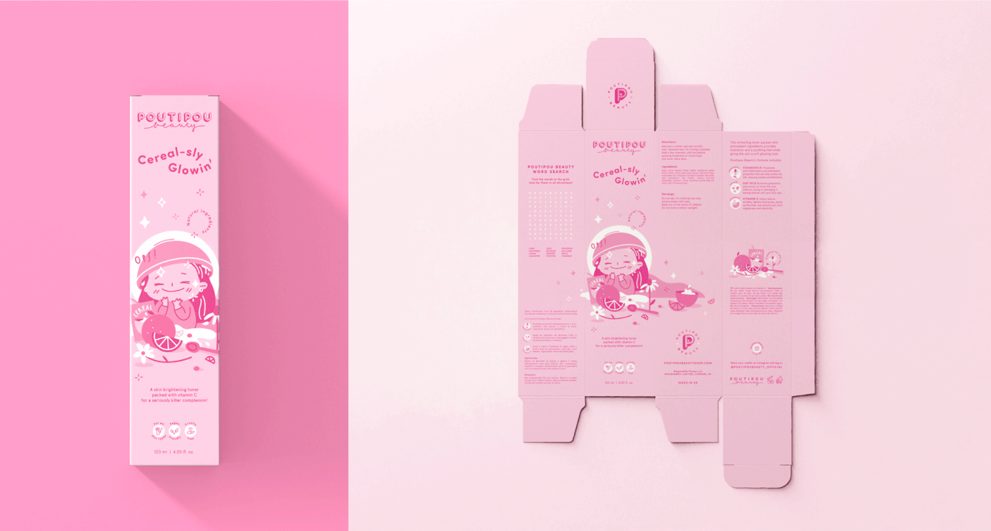 beauty Character cute fruits kawaii logo milk Packaging pink skincare