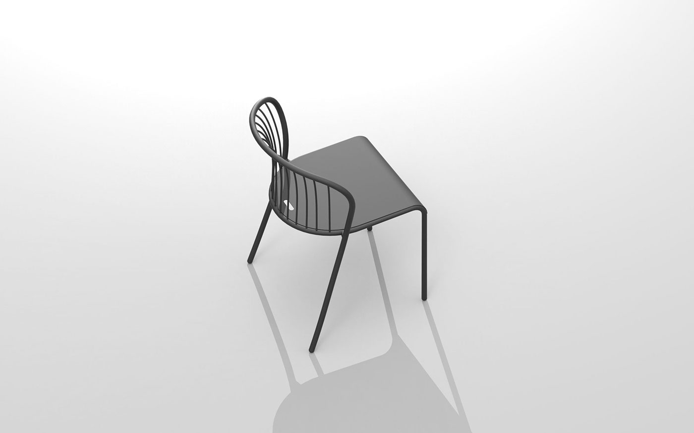 Outdoor furniture chair minimal design table wood Interior metal tube