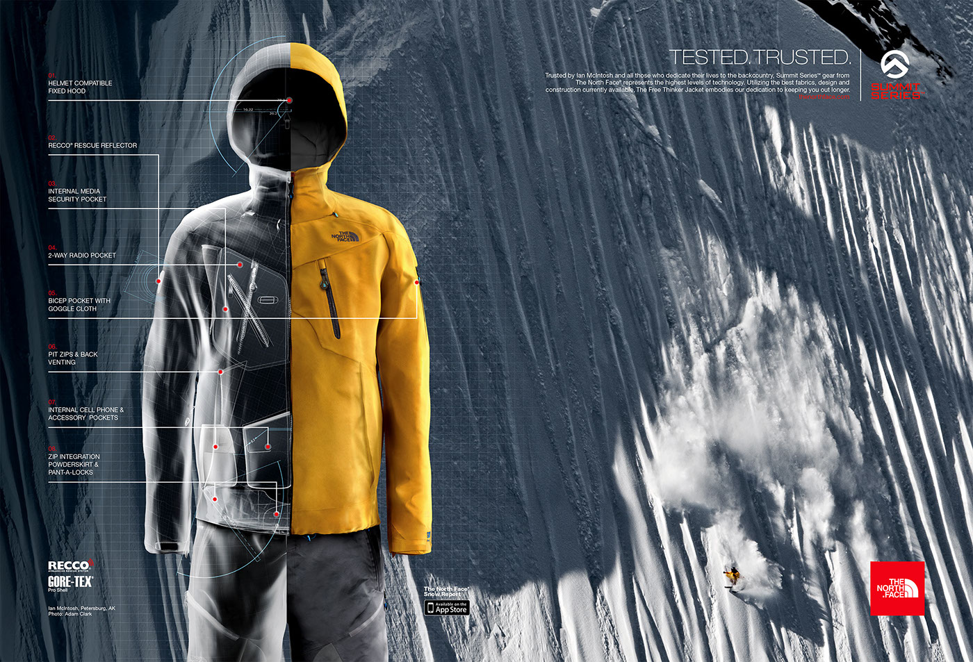 the north face Ski snowboard outdoors x-ray