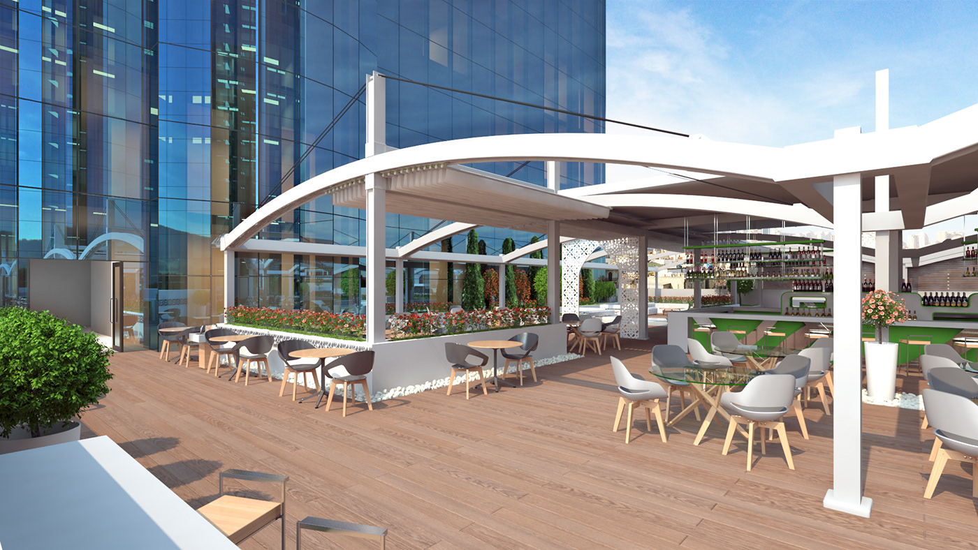 terrace design restaurant bar oriental azerbaijan