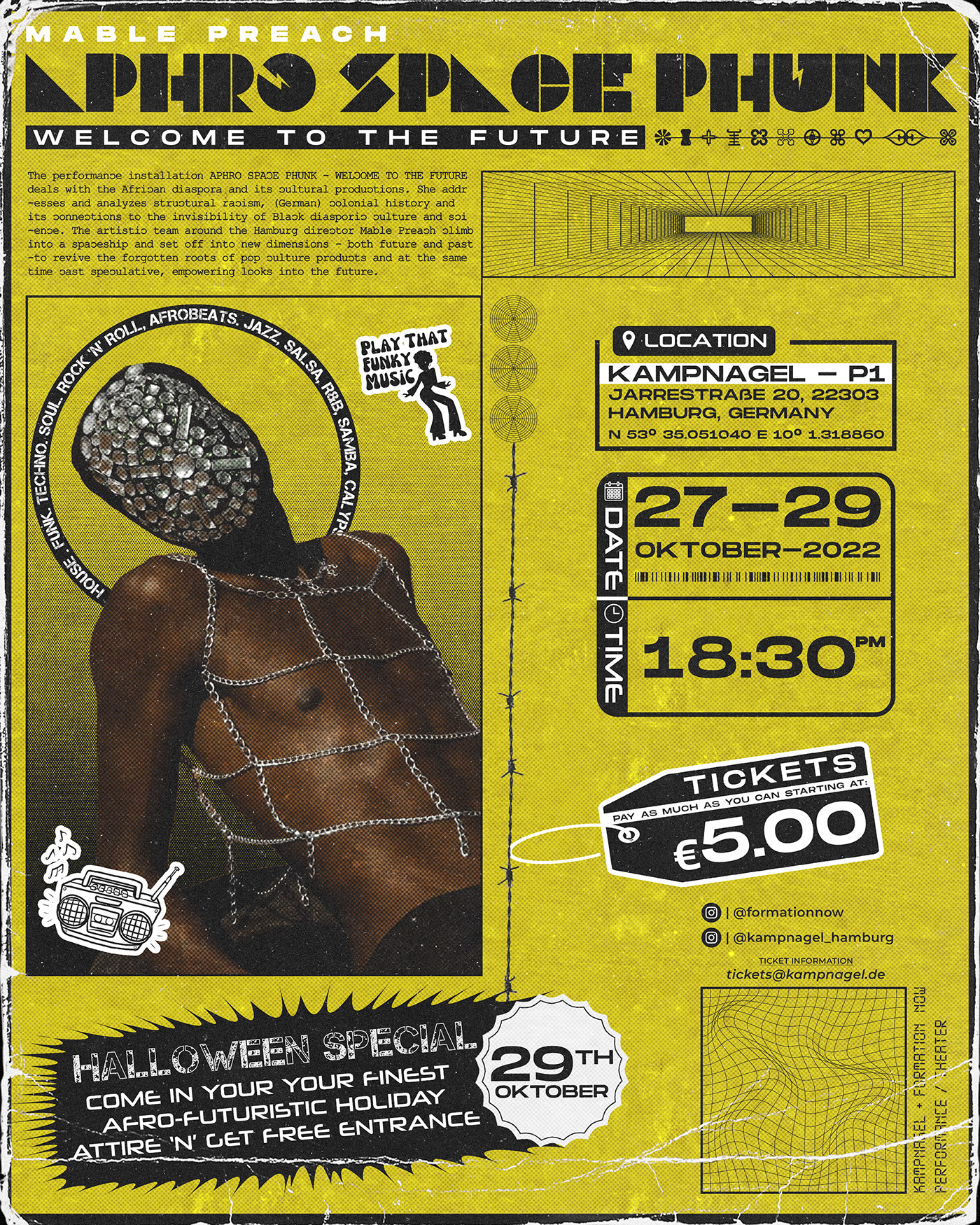 afrofuturism concept Digital Art  Event marketing   music party Social media post vintage visual