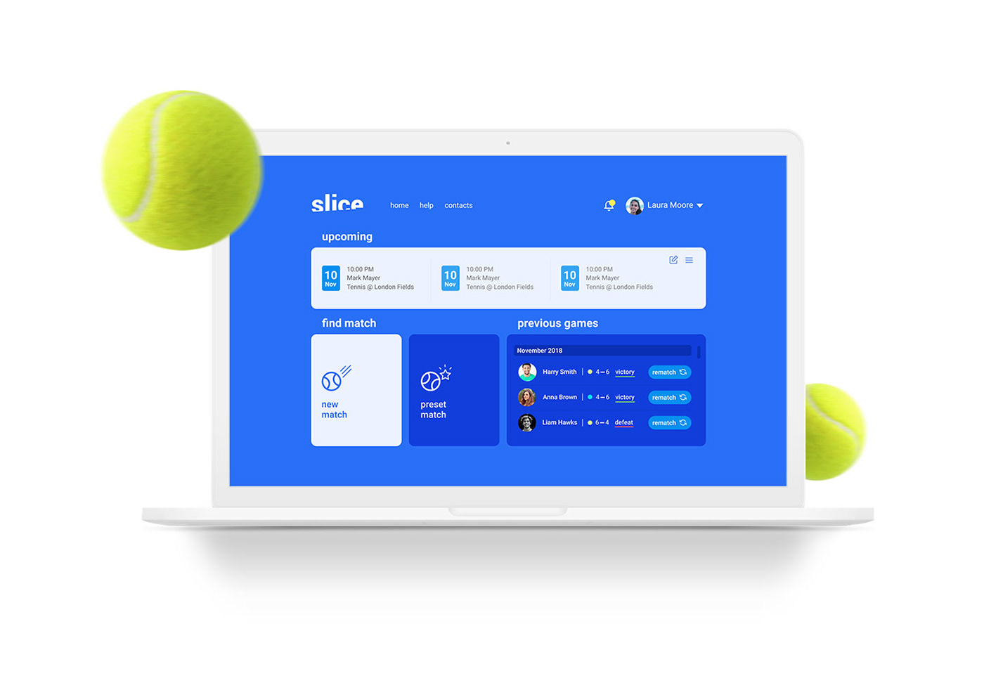 UI ux UI/UX interaction tennis sports app Web web app slice