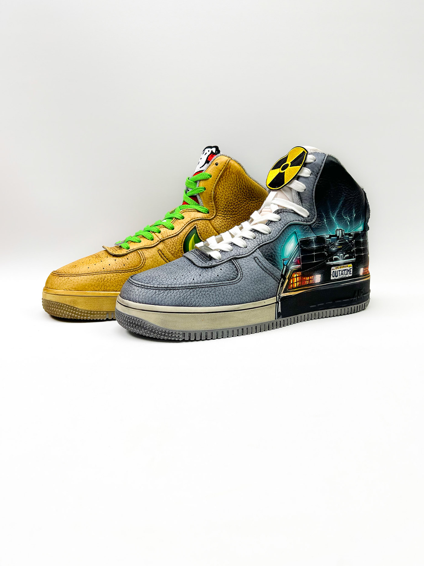 Custom customshoes handpainted Ghostbusters Nike airforce1 DeLorean backtothefuture bttf Ecto1