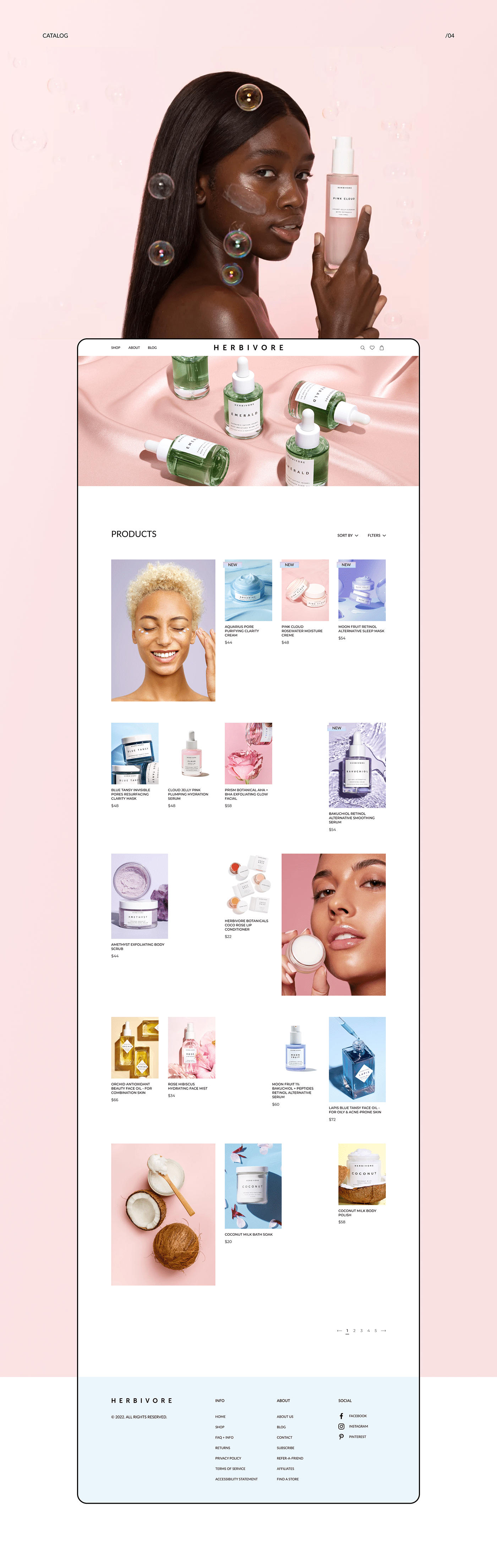 beauty cosmetics Ecommerce online store redesign skincare tilda UI/UX Web Design  Website