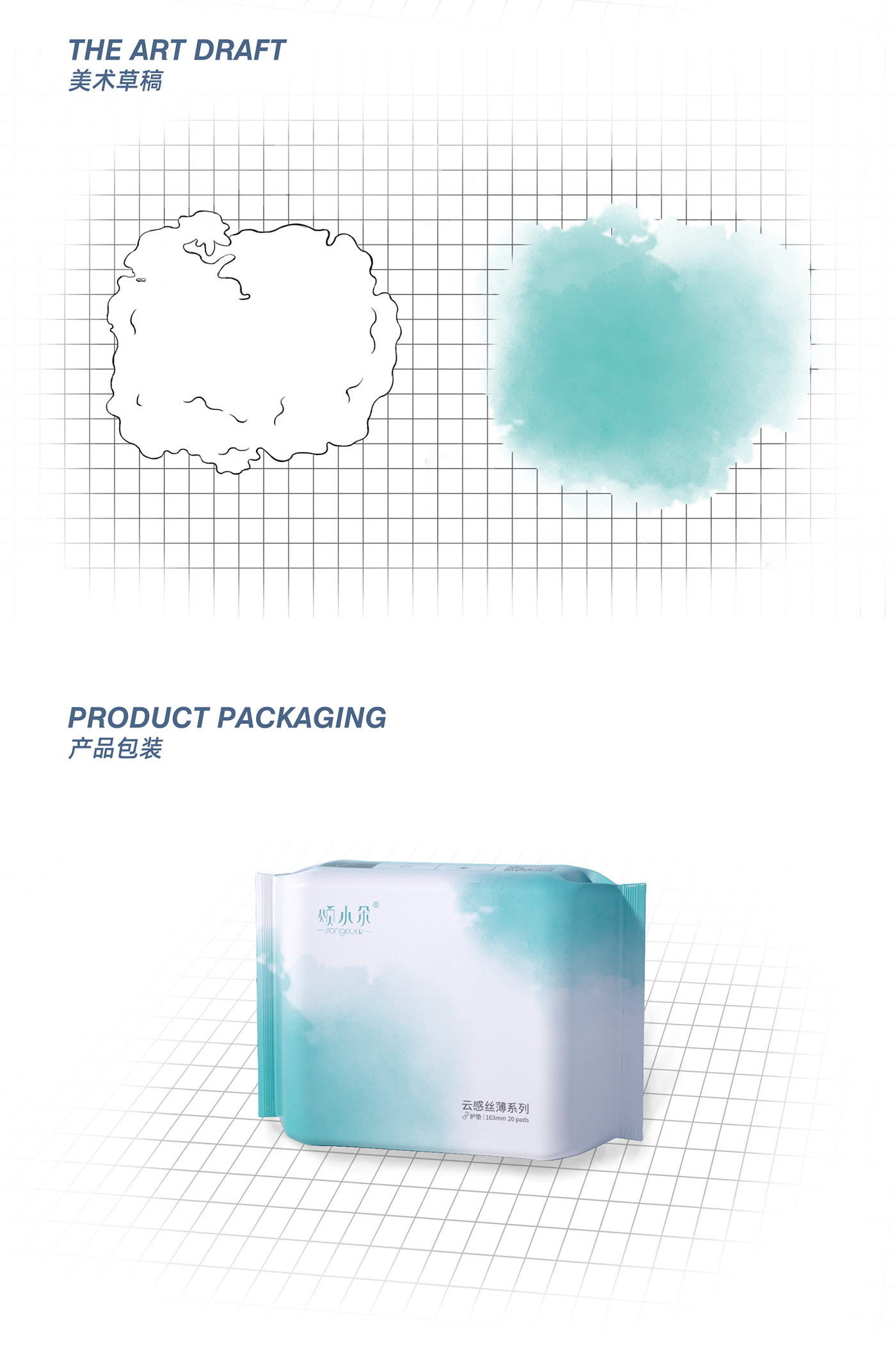 c4d electricity design menstrual pad package design  Product Rendering