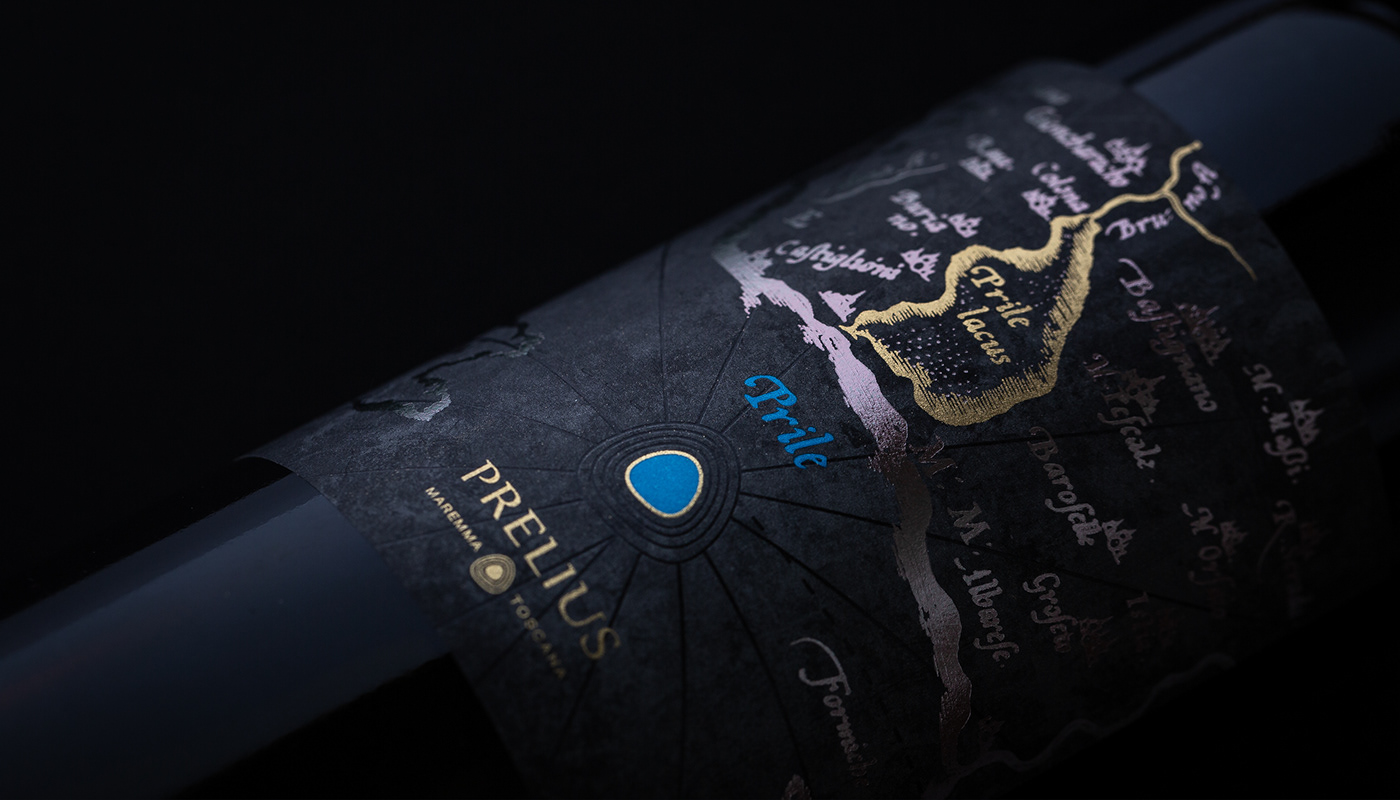 Packaging Label wine design Tuscany maremma luxury Biologic map graphic