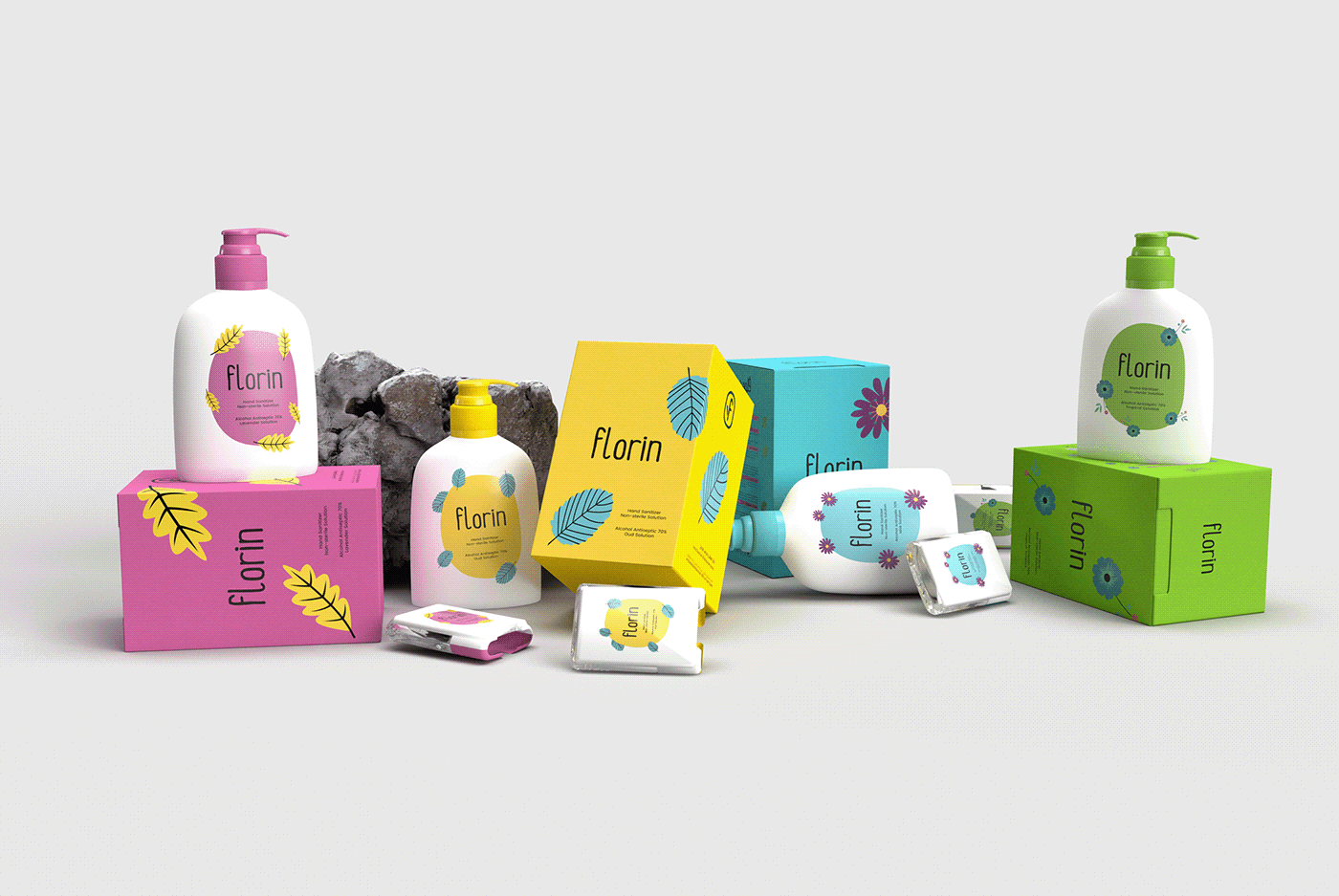 bottles boxes branding  manufacturing natural Packaging sanitizer