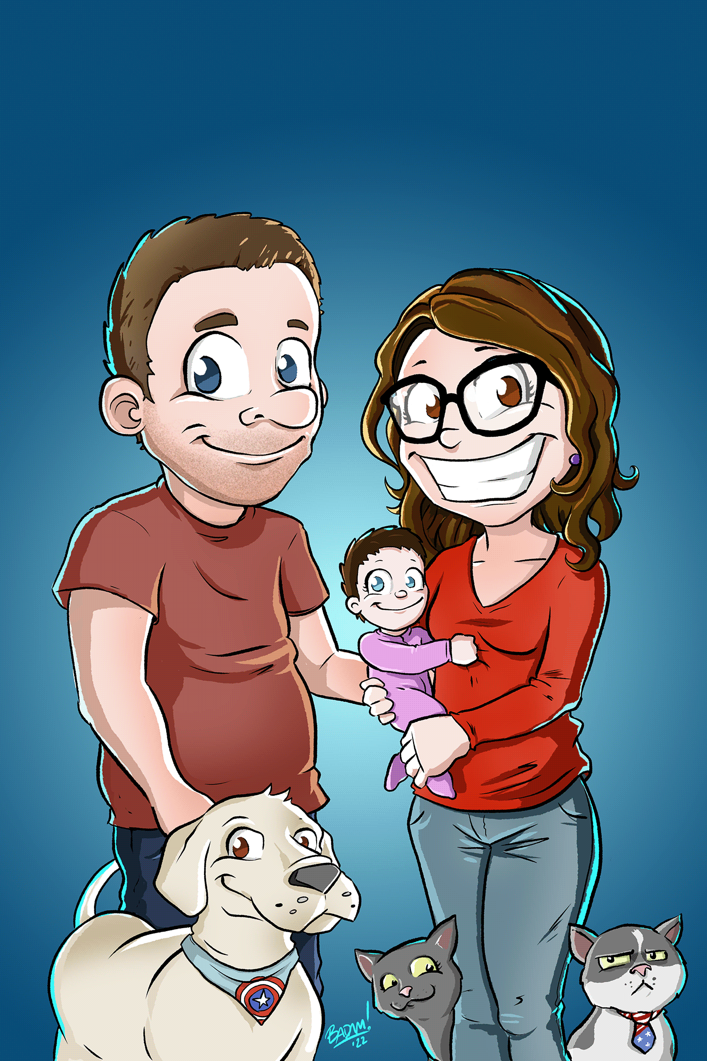 family portrait cartoon Character design 