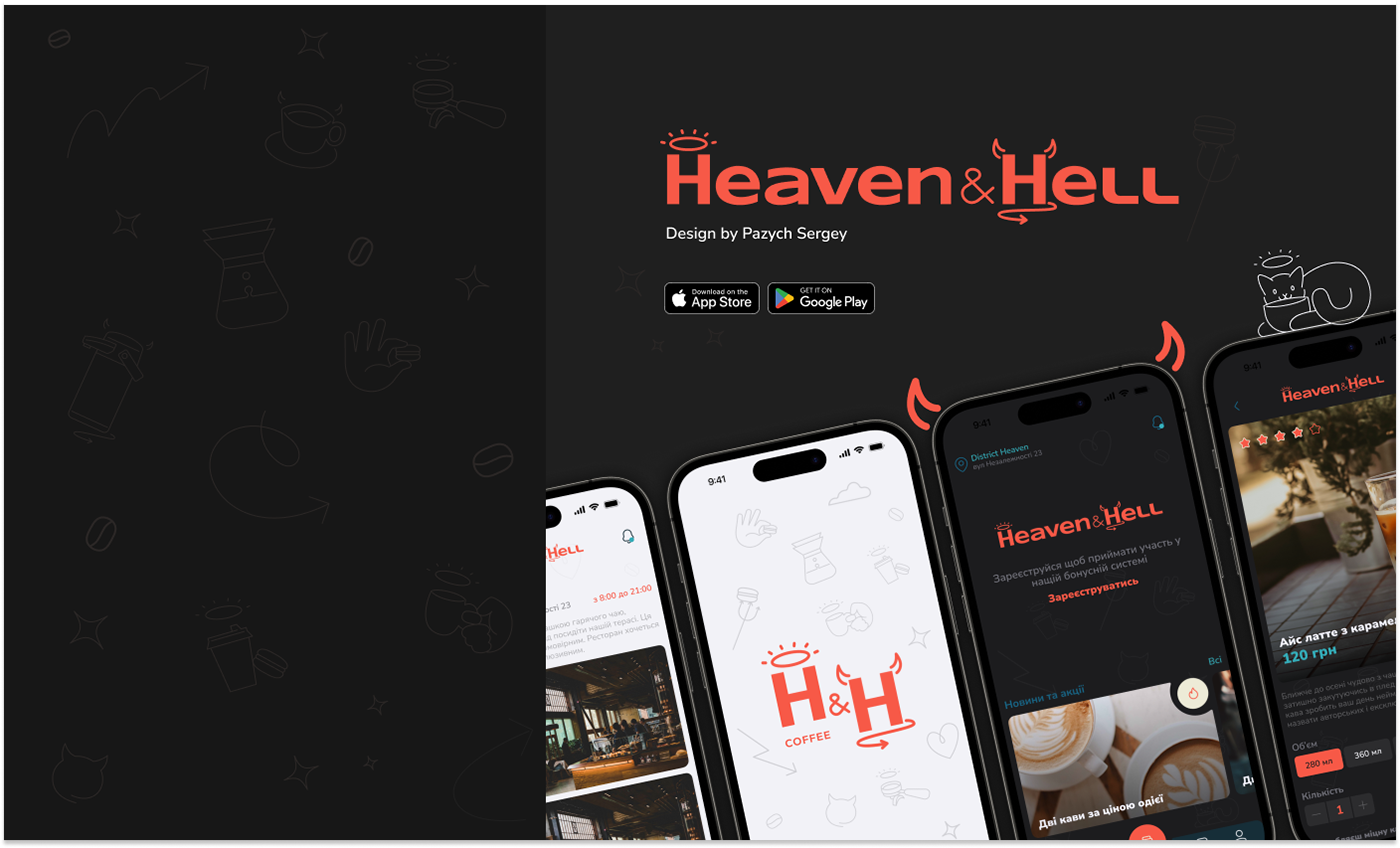 Web design mobile app, webdesign development for a coffee shop mobile application