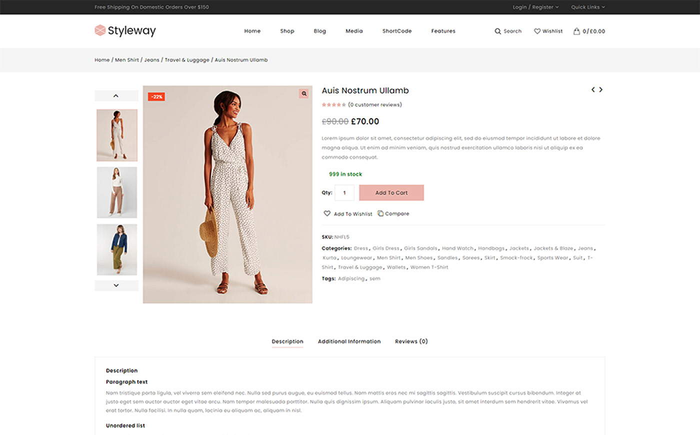 Woocommerce Ecommerce Theme Website Fashion Store shop cloths apparel Responsive oneline store