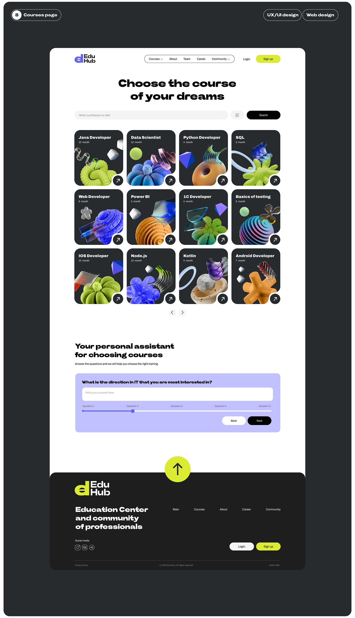 UI/UX Web Design  Figma Website Education брендинг identity animation  Mobile app ui design