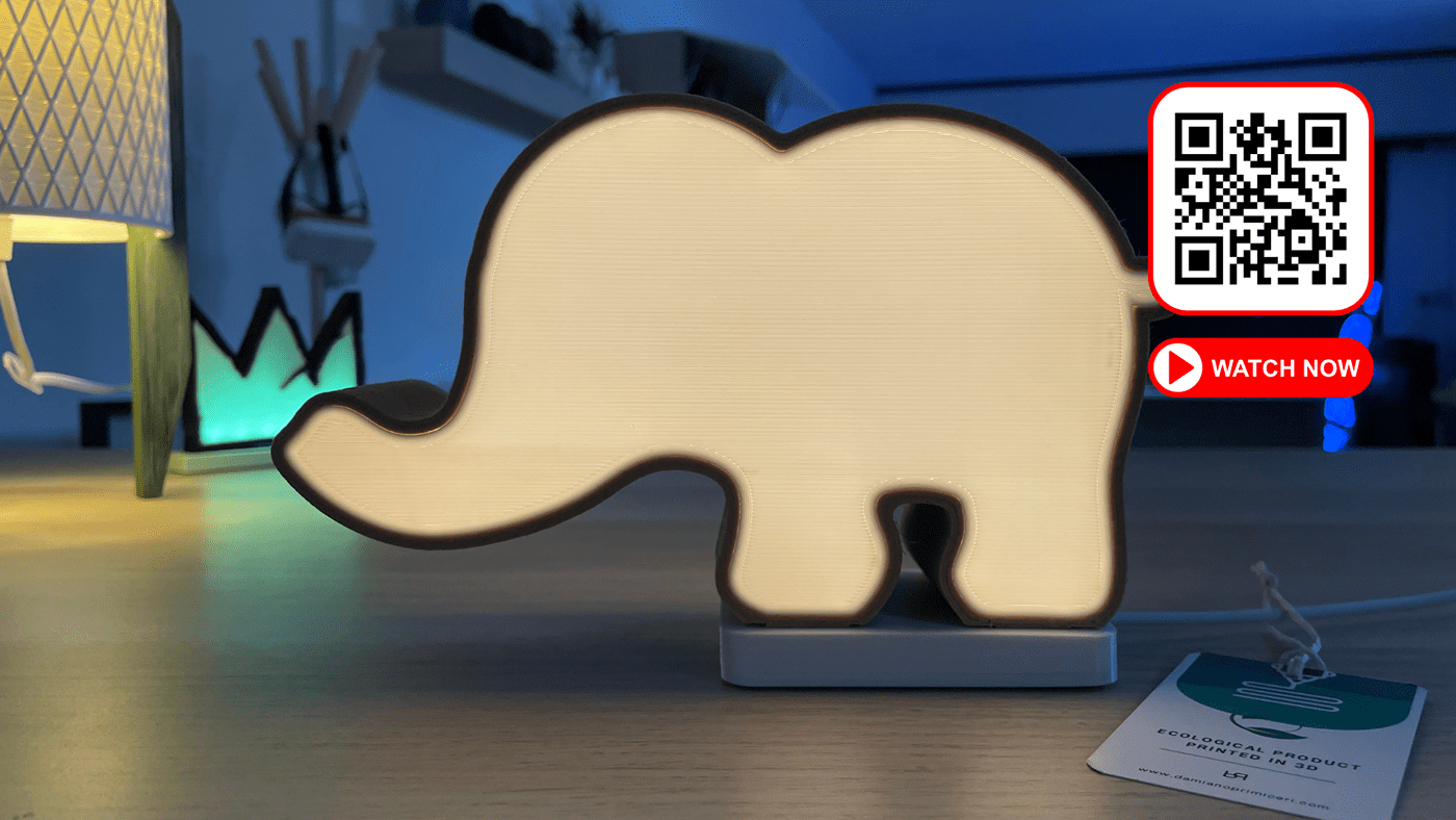product design  3D 3dprint 3dprinting 3dprinted elefante elephant product Lamp