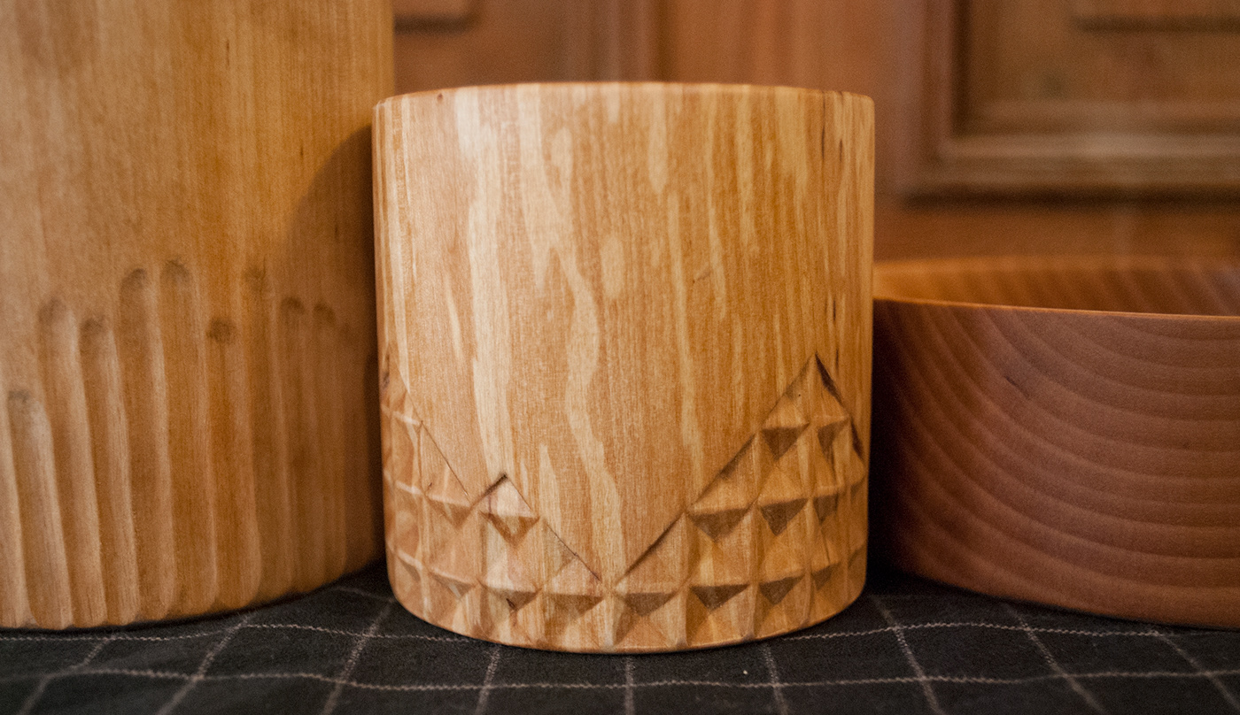 turned lathe Coffee cup bowl birch wood handcraft woodwork Scandinavian