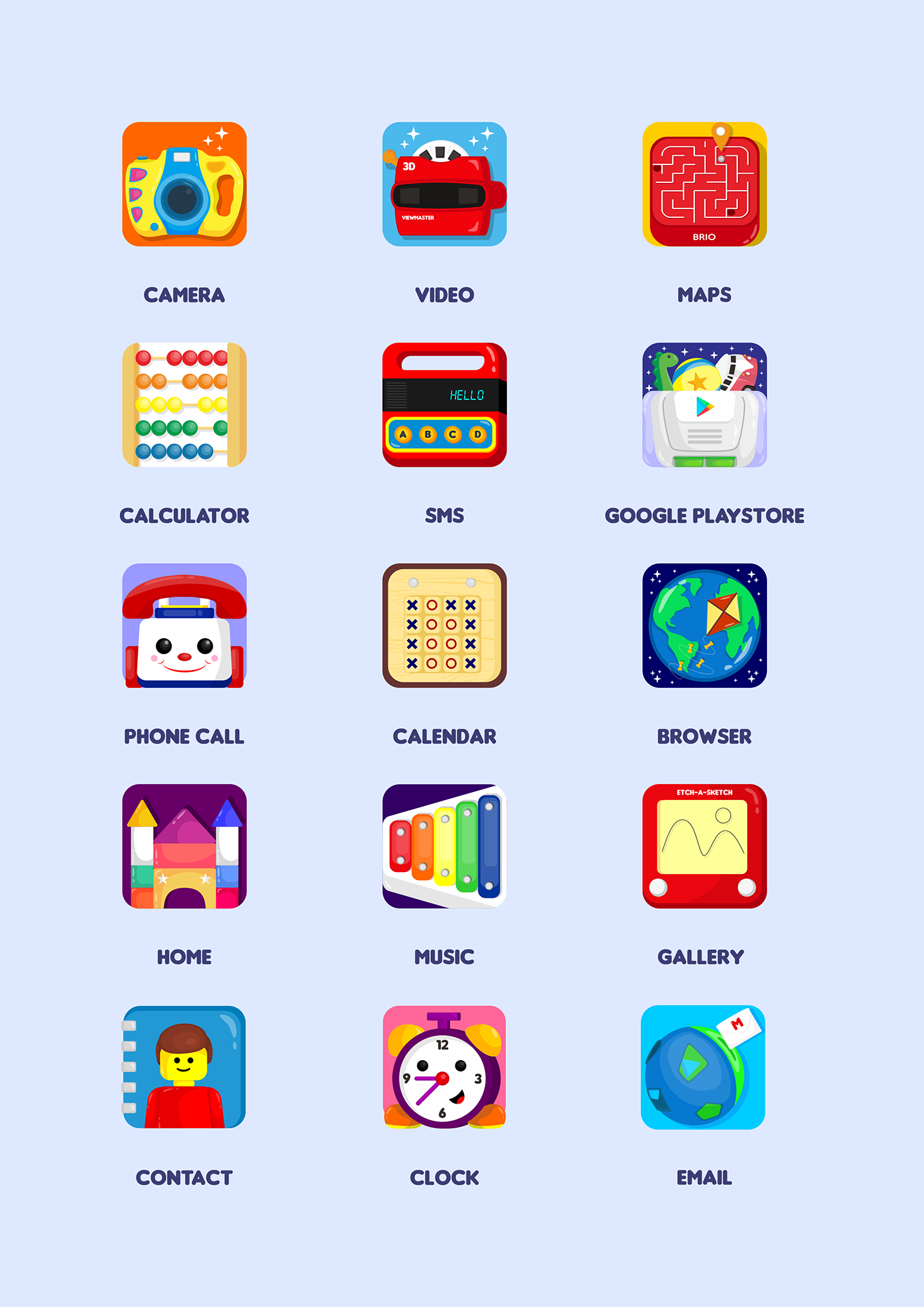 icon design  icons Icon android UI/UX app icon app icons mobile smartphone toys