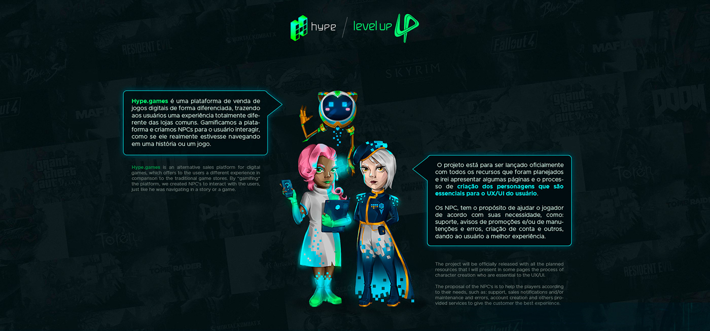 Character design  design Games ILLUSTRATION  loja store UI ux videogame Website