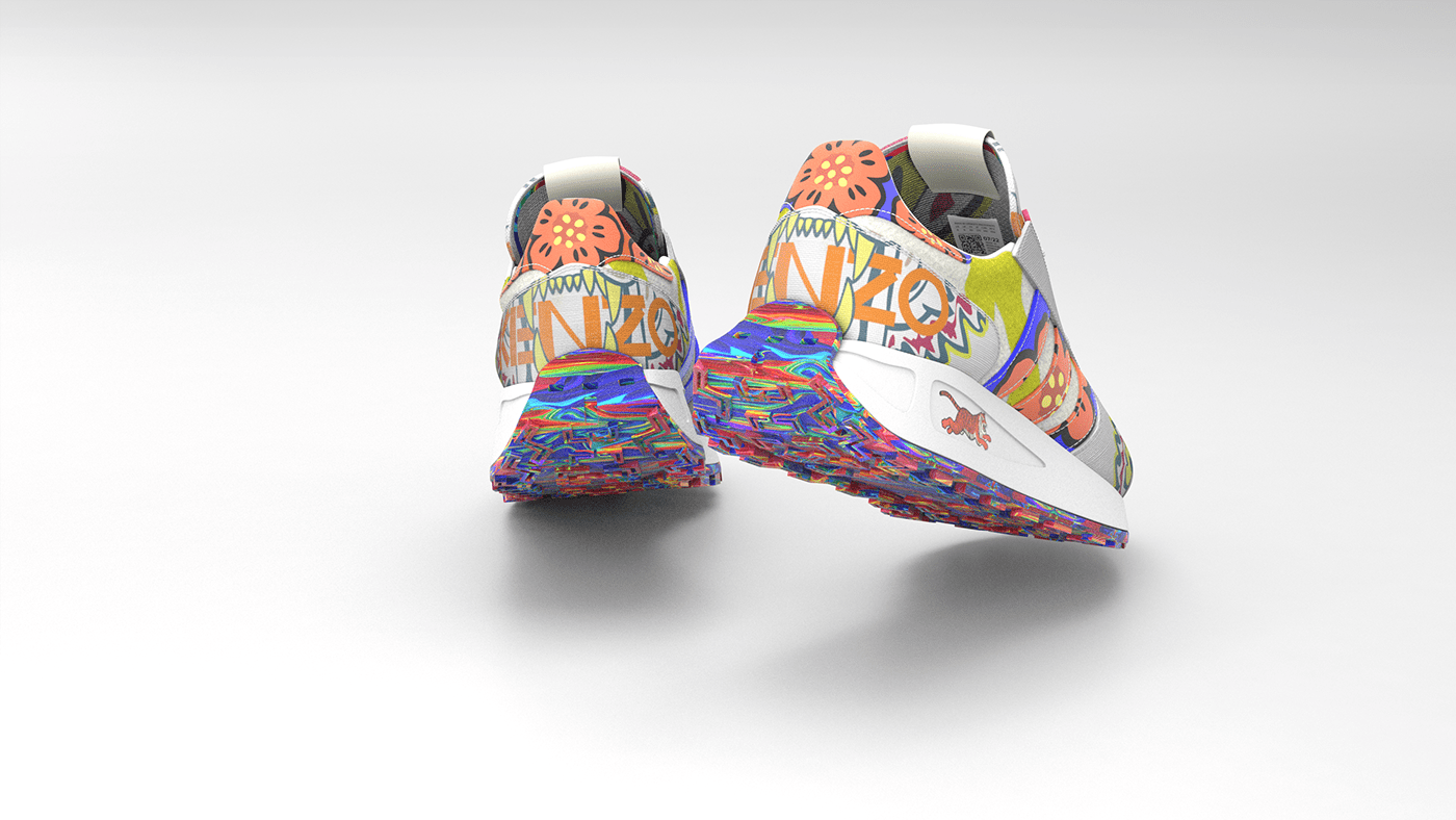 3D adidas Advertising  design Fashion  footwear kenzo modeling Render sneakers