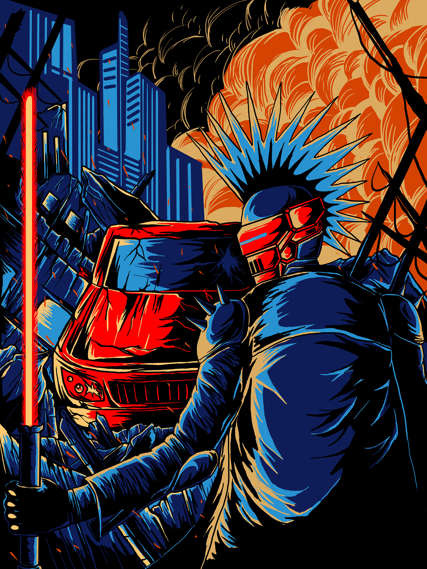 Albumdesign artwork cyberpunkart ILLUSTRATION  merchdesign posterdesign punk Tshirt Design